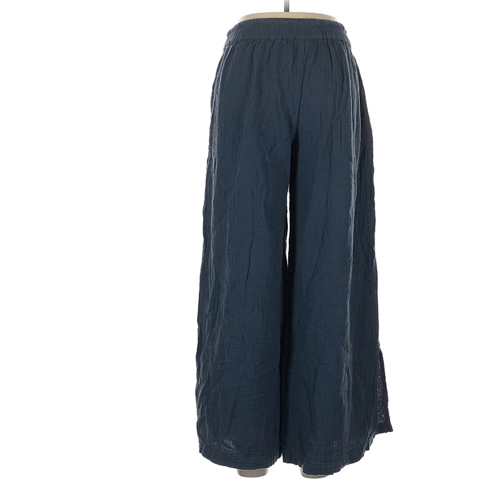 NWT Pact Coastal Double Gauze Split Hem Wide Leg Pant in French Navy - Picture 5 of 11